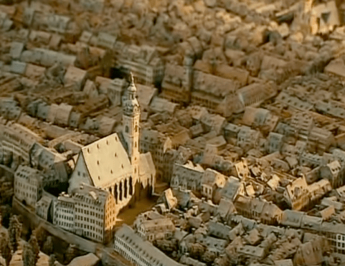 Die Umgebung der Thomaskirche im Modell