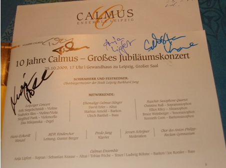 Programm: 10 Jahre Calmus-Ensemble