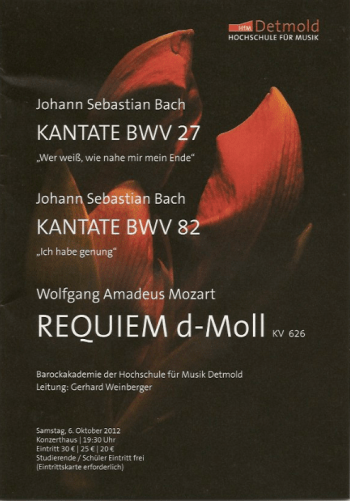 HfM Detmold Konzertankündigung Prof. Weinberger