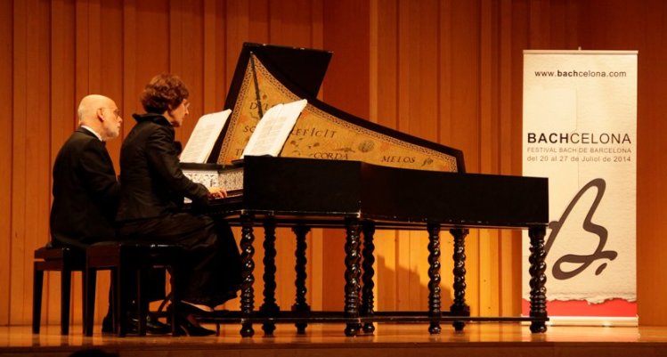 Ton Koopman & Tini Mathot  am Cembalo BWV 1080 "Kunst der Fuge" in Barcelona im Palau de la Música Catalana" 