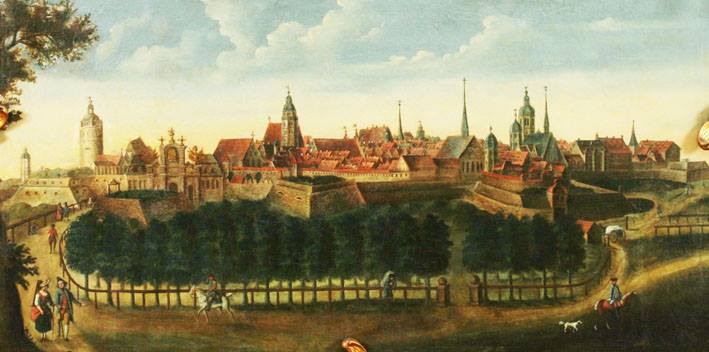 Leipzig von Osten 1765 von Christian Friedrich Heinrich Schildbach
