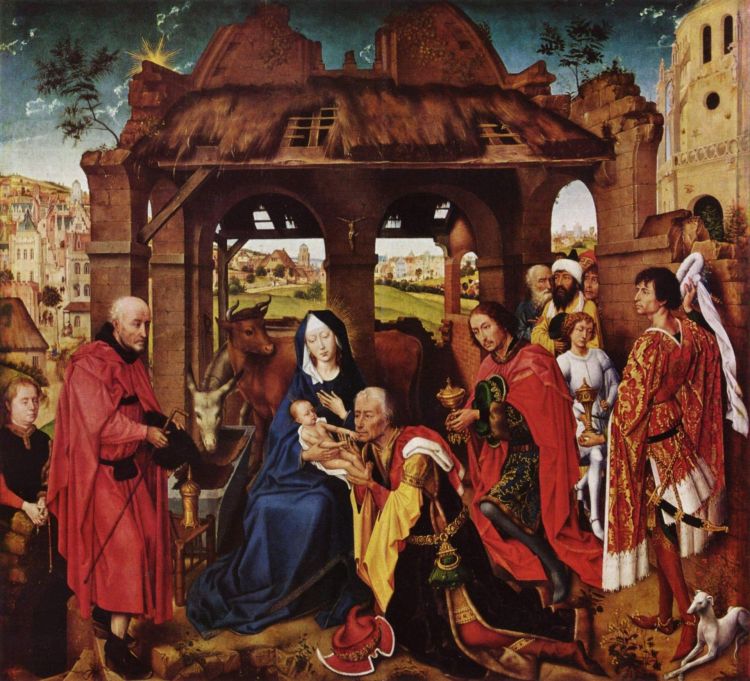 Rogier van der Weyden, Anbetung der heiligen drei Könige, Mitte 15. Jh.