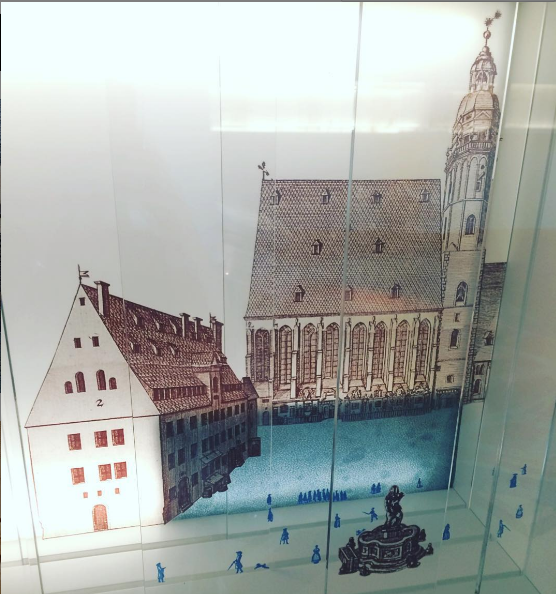 Modell: Thomasschule und Thomaskirche Leipzig